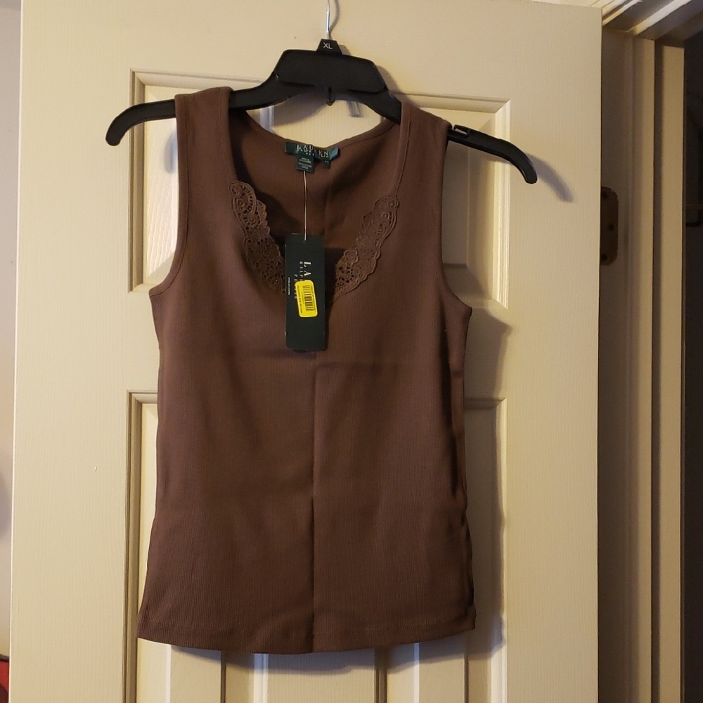 Ralph Lauren Petite Brown Tank Top Size PS NWT
